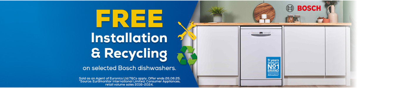 Bosch Dishwasher Free Install and Recycle