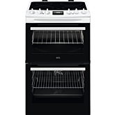 AEG CCX1530ACW 55cm Double Oven Electric Cooker with Ceramic Hob - White