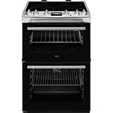 AEG CCX6530ACM 60cm Double Oven Electric Cooker with Ceramic Hob - Stainless Steel