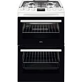 Aeg CGX1130ACW 55cm Double Oven Gas Cooker with Gas Hob - White