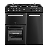 Belling 444411820 90CM Dual Fuel Range cooker in black