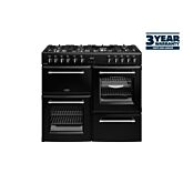 Belling 444411829 100cm Farmhouse Dual Fuel Range Cooker - Black