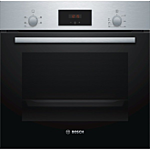 Bosch HHF113BR0B 59.4cm Serie 2 Built In Electric Single Oven with 3D Hot Air - Stainless Steel