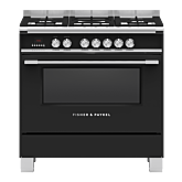 Fisher & Paykel 90cm Dual Fuel Cooker in Black Finish