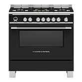 Fisher & Paykel 90cm Dual Fuel Cooker in Black Finish