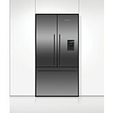 Fisher And Paykel RF540ADUB7 Freestanding French Door Refrigerator Freezer, 90cm with Ice & Water - Black Steel