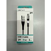 Generic 08086 Braided USB A - USB C 2M Charging Lead