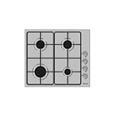 Hisense GM642XSUK 58cm Gas Hob - Stainless Steel