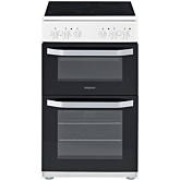 Hotpoint HD5V92KCW 50cm Twin Cavity Electric Cooker - White