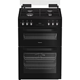 Hotpoint HDD6GDC2B1 Dual Fuel Double Cooker 60Cm - 75L / 38L With Glass Lid