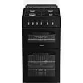 Hotpoint HDG5GCB 50cm gas Double Oven Freestanding Cooker