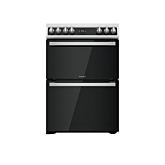Hotpoint HDT67V9H2CW_UK 60cm Double Electric Cooker with Ceramic Hob - Black/White