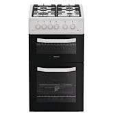 Hotpoint HTG5GCW 50Cm Gas twin cavity Cooker