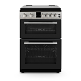 Montpellier MDOG60LS 60cm Double Oven Gas Cooker with Gas Hob - Silver
