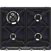 Smeg SR964NGH 60cm Victoria Black 4 Burner Gas Hob