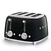 Smeg TSF03BLUK Black 50s 4 by 4 slice Toaster