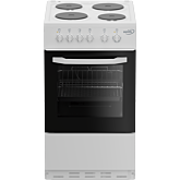 Zenith ZE503W 50cm Electric Single Oven with solid plate - hob White