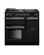 Rangemaster AURA90DFPCBL/BN1 Aura 90Cm 19324 Dual Fuel Range Cooker - Black With Brushed Nickel