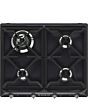 Smeg SR964NGH 60cm Victoria Black 4 Burner Gas Hob