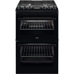 Aeg CGX1130ACB 55cm  Gas Double Oven - Black
55cm Gas Cooker, Gas Double Oven with electric grill, Clock and Minute Minder, Light