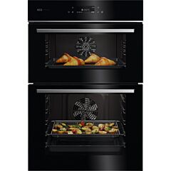 Aeg GE7CP61FB 59.4Cm Built In Electric with Fan in Top And Bottom Oven - Gloss Black Trim