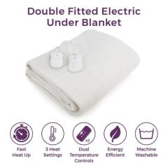Carmen C81145 Double Fitted Dual Control Heated Under Blanket