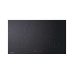Fisher And Paykel CI904CTB1 90Cm Wide Frameless 4 Zone Induction Hob - Black Glass