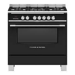 Fisher & Paykel 90cm Dual Fuel Cooker in Black Finish