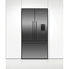 Fisher And Paykel RF540ADUB7 Freestanding French Door Refrigerator Freezer, 90cm with Ice & Water - Black Steel