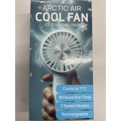 ARTIC AIR Handheld Rechargeable Fan With Metal Ice Cold Chill Disc 