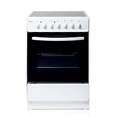 Haden HEC60W 60cm Single Oven Electric Cooker with Ceramic Hob - White