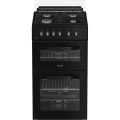Hotpoint HDG5GCB 50cm gas Double Oven Freestanding Cooker