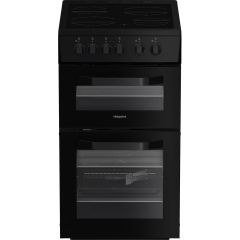 Hotpoint HTE5VCB 50Cm Twin Cavity Electric Cooker