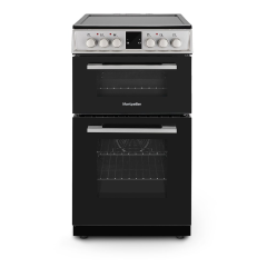 Montpellier MDOC50FS 5cm Double Oven Electric Cooker with Ceramic Hob - Silver