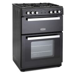 Montpellier RMC61GOK 60Cm Gas Mini Range Cooker In Black - Cast Iron Double Oven