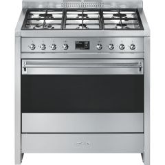 Smeg A1-9 90Cm Opera Stainless Steel Single Cavity Dual Fuel Range Cooker