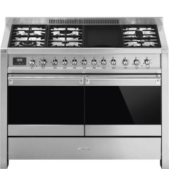 Smeg A4-81 120Cm Opera Stainless Steel Dual Cavity Dual Fuel Range Cooker