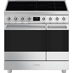 Smeg C92IMX2 90Cm Steel Double Cavity Cooker With Induction Hob