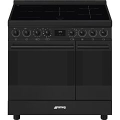 Smeg C92IPN2 90Cm Symphony Dual Cavity Pyrolitic Cooker With Induction Hob - Matte Black