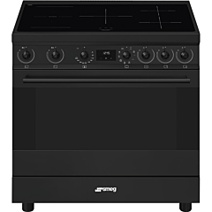 Smeg C9IMN2 90Cm Full Single Cavity Cooker With Induction Hob - Black