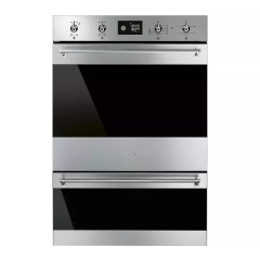 Smeg Classic DOSP6390X 59.7cm Built In Electric Double Pyrolytic Oven - Black & Stainless Steel