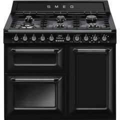 Smeg TR103BL 100Cm Victoria Dual Fuel Three Cavity Cooker With Gas Hob 