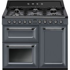 Smeg TR103GR 100cm Victoria Dual Fuel Range Cooker Slate Grey