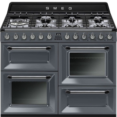 Smeg TR4110GR 110cm Dual Fuel Rangecooker with Triple Oven and Gas Hob - Slate Grey