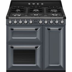 Smeg TR93GR 90cm Victoria Dual Fuel Range Cooker - Slate Grey
