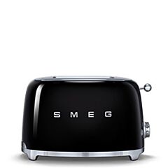 Smeg TSF01BLUK 2 Slice Retro Style Gloss Black Toaster