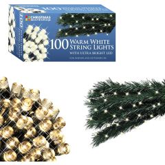 The Christmas Workshop 75440 100 Warm White Led Mains String Lights 