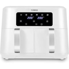 Tower T17137WHT 8.5L Dual Basket Air Fryer - White