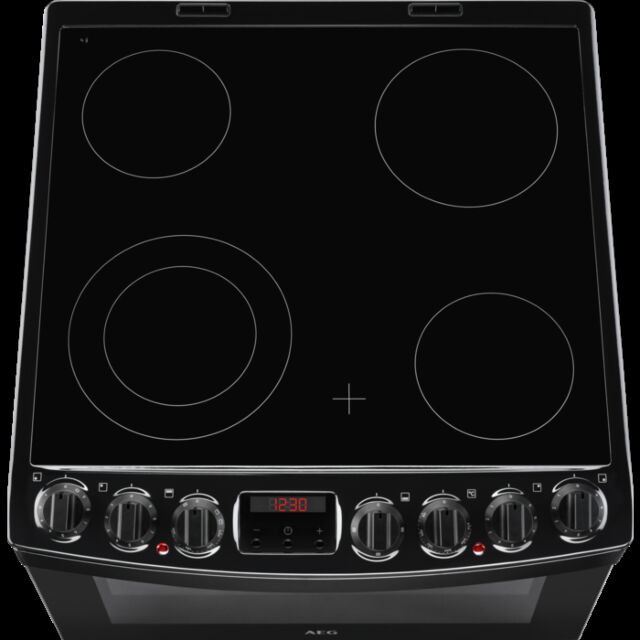 AEG CCB6740ACB 60cm Double Oven Electric Cooker with Ceramic Hob - Black
