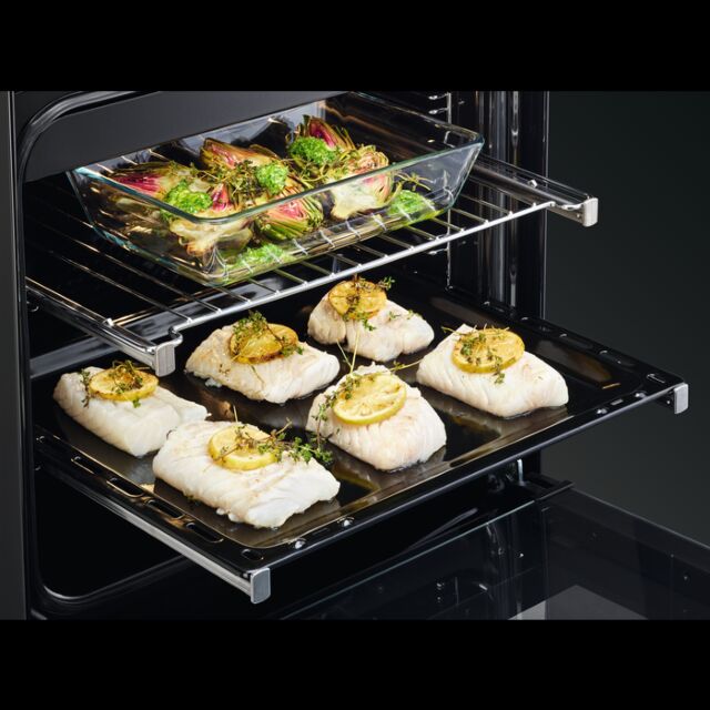 AEG CCB6740MCB 60cm Double Oven Electric Cooker with Ceramic Hob - Black